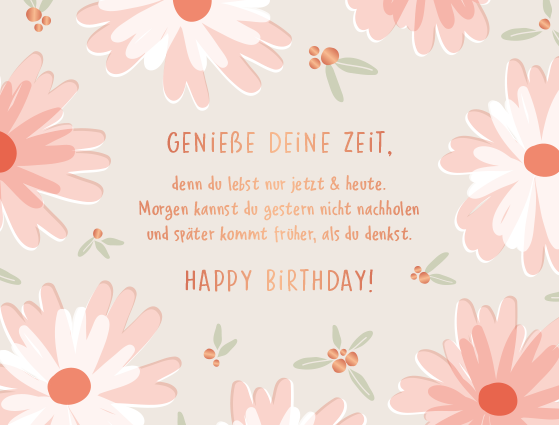 Geburtstagskarte: Blumenwiese - Genieße deine Zeit