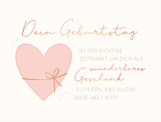 Geburtstagskarte: Herz - Dein Geburtstag