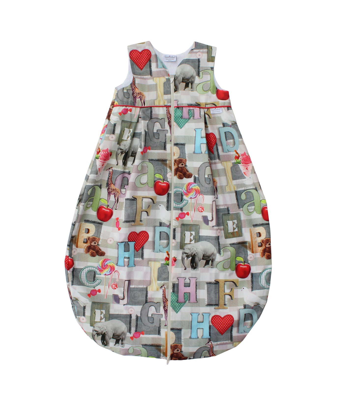 Batiste sleeping bag “ABC Bear” – lightweight summer sleeping bag with colorful alphabet and animal motifs