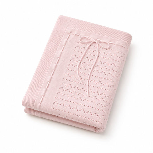 Tavolinchen Strick-Babydecke aus reiner Baumwolle – weiche Kuscheldecke für Neugeborene