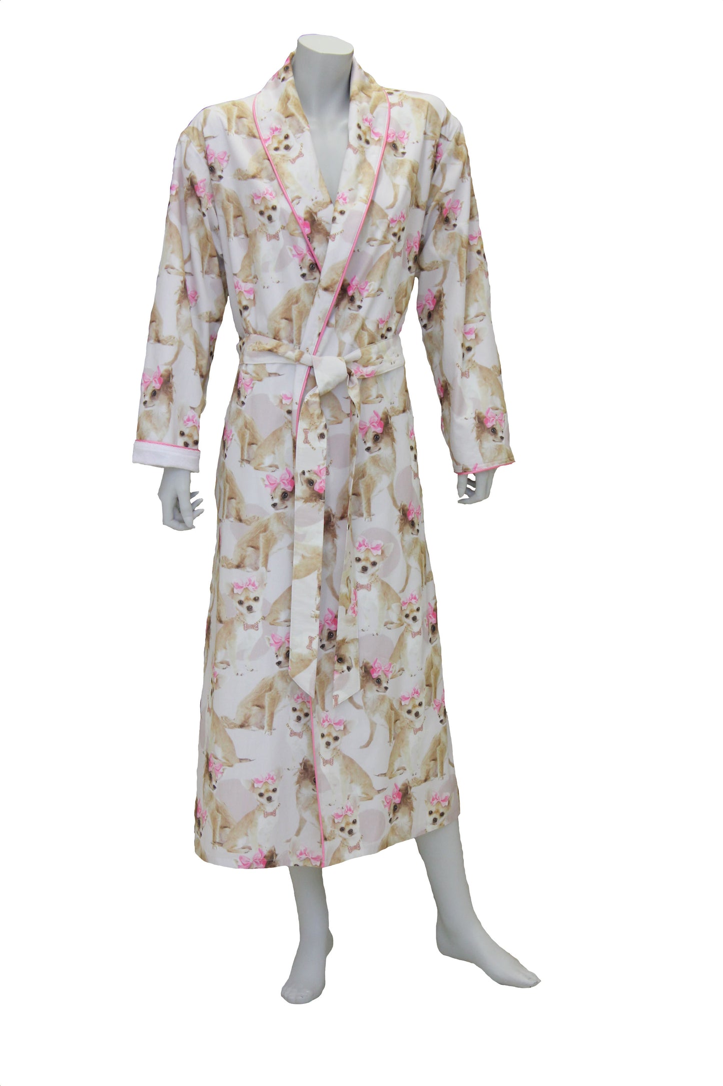 TAVO shawl collar bathrobe »PinkyBell« for women