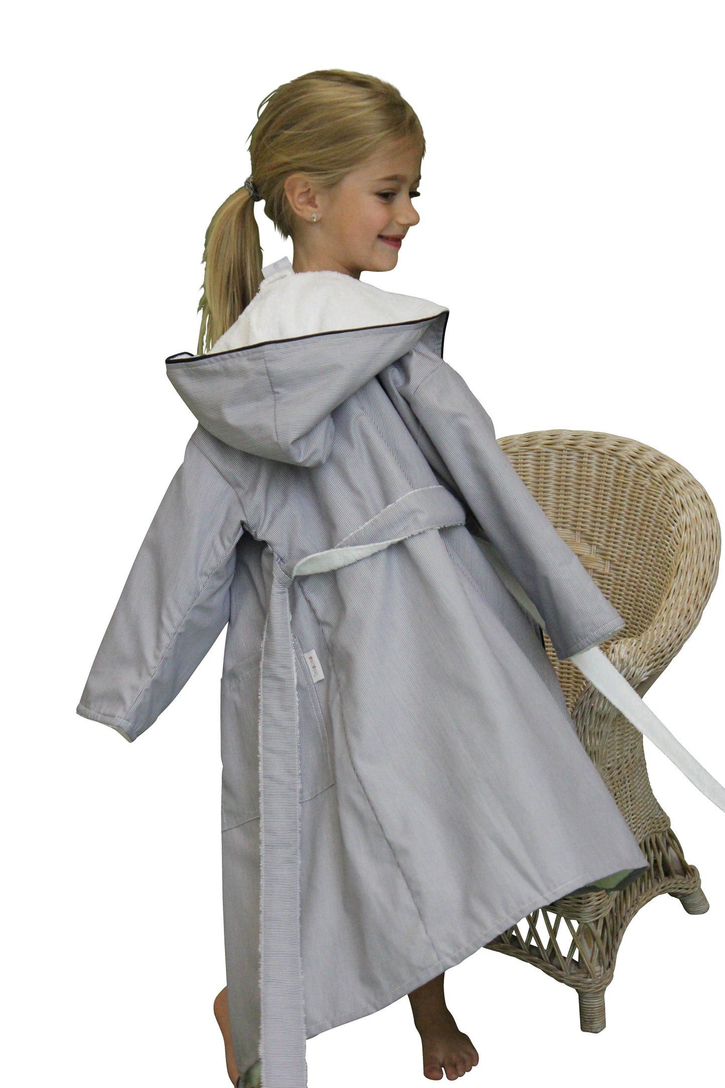 Double-face bathrobe »Boluda Stripes« with hood