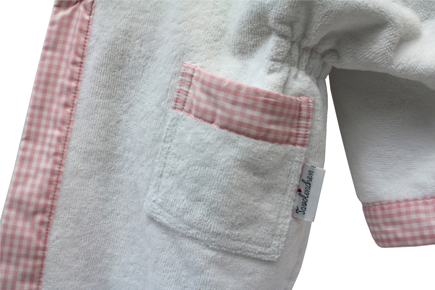 Baby bathrobe "Riegel" made of soft velour – cuddly soft and stylish for your baby.