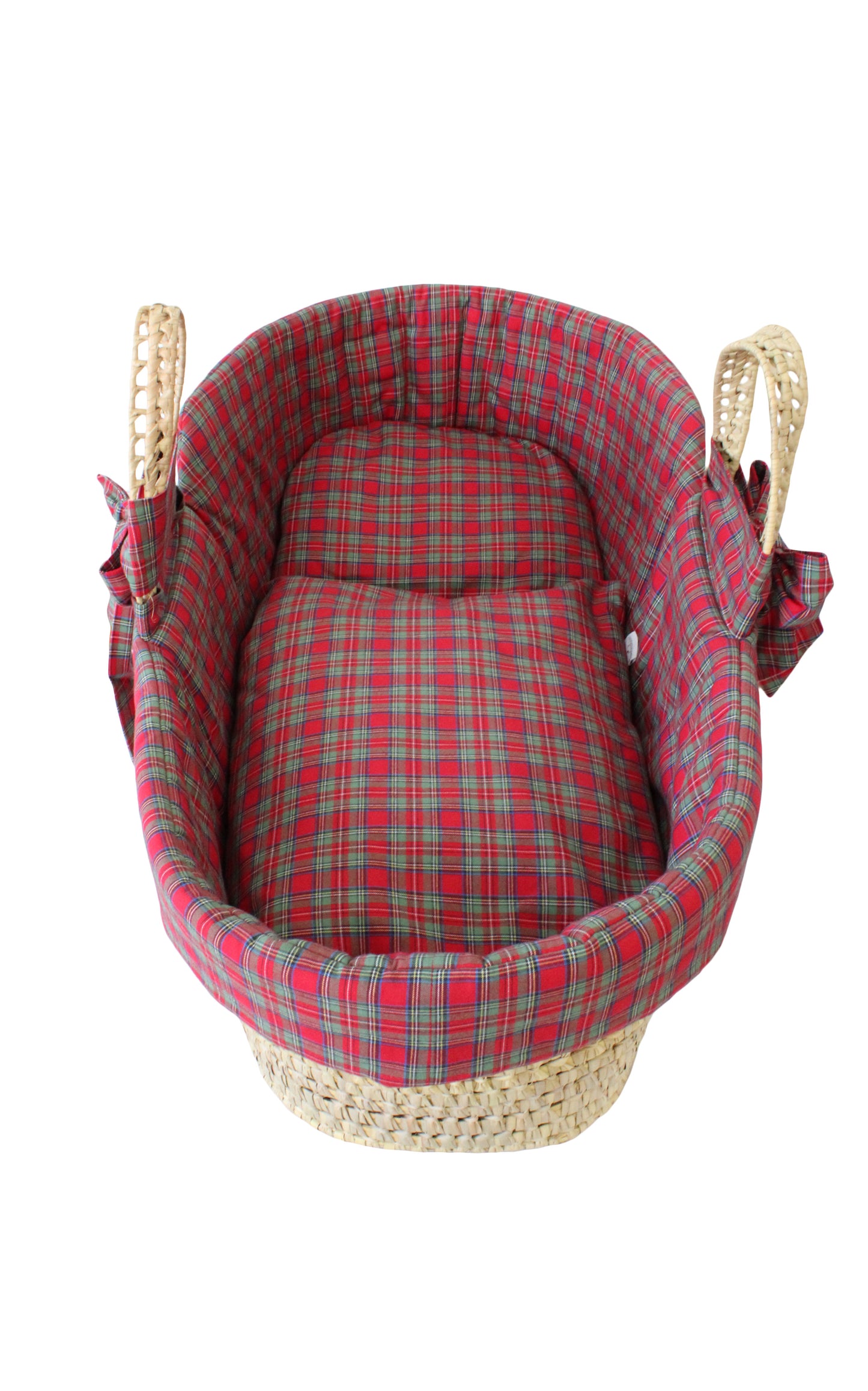 Moses basket with mattress – "Christmas Check" with a festive check pattern and a cozy, supportive mattress for the Christmas season