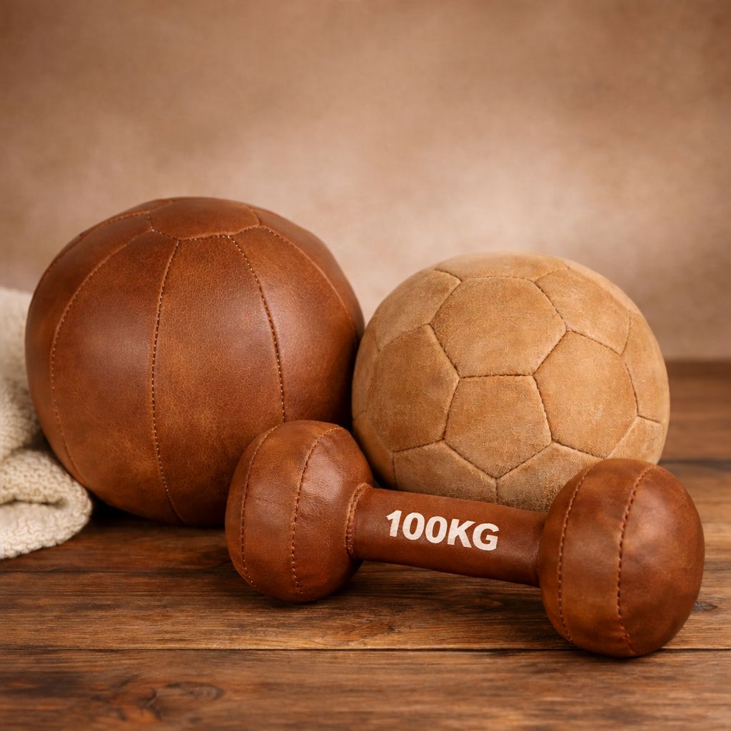 Sportliche Spielwaren im Lederlook für Babys – Ball und Baby-Hantel