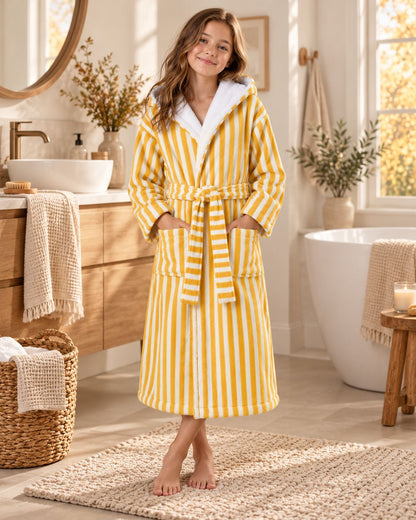 The classic striped terry bathrobe with hood from TAVO