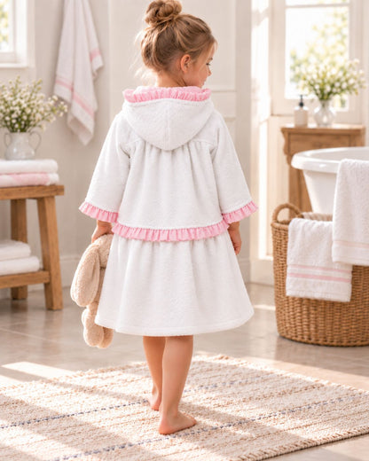Girls' bathrobe made of 100% cotton – terry cloth, soft and absorbent