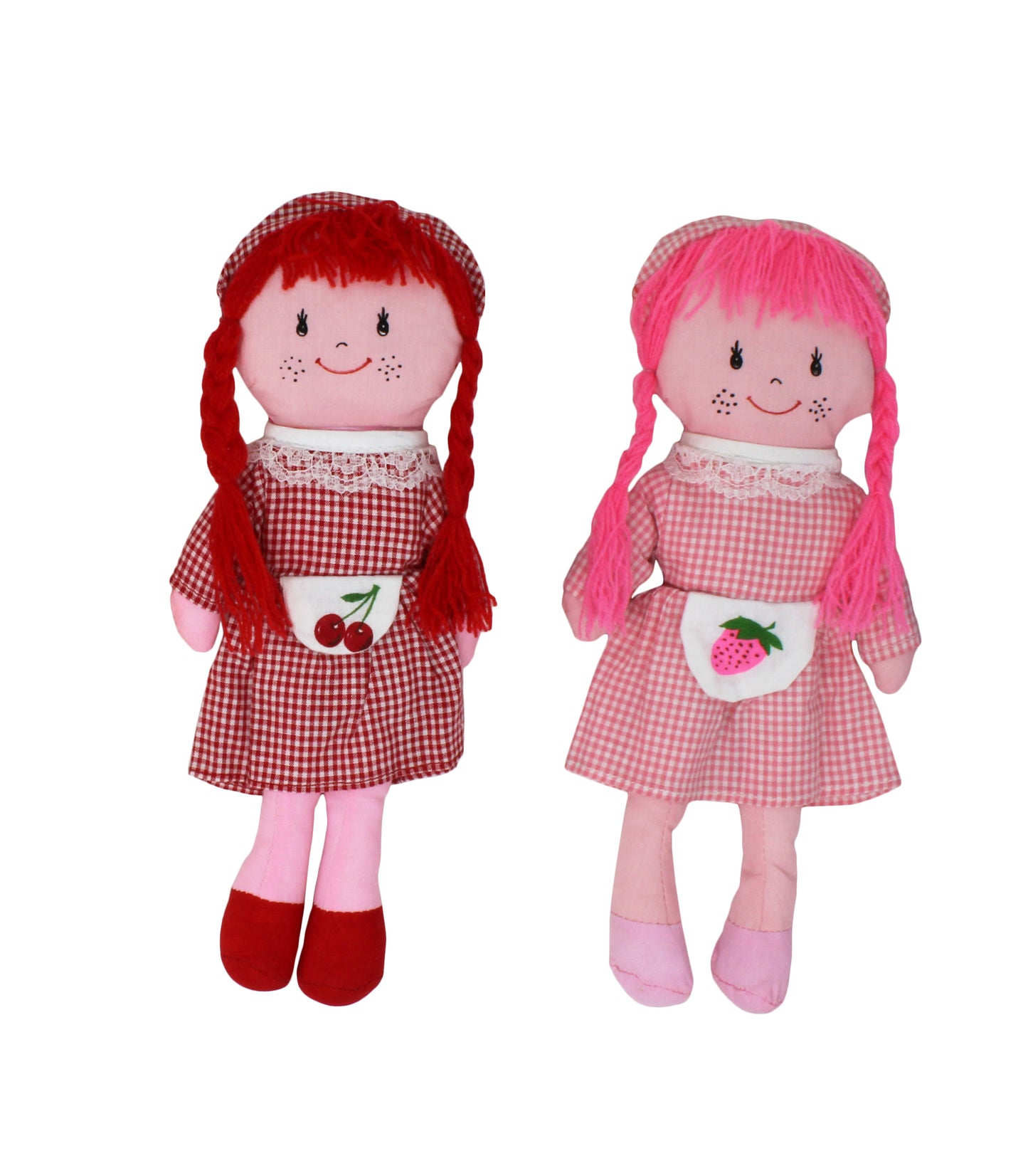Tavolinchen Stoffpuppen mit langen Zöpfen | farbenfrohes 2er Set