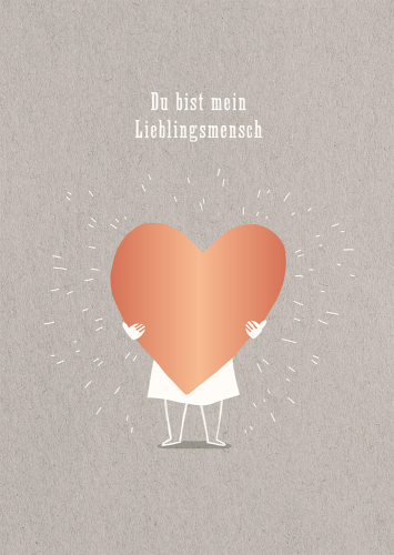 Grußkarte:  Lieblingsmensch mit Herz