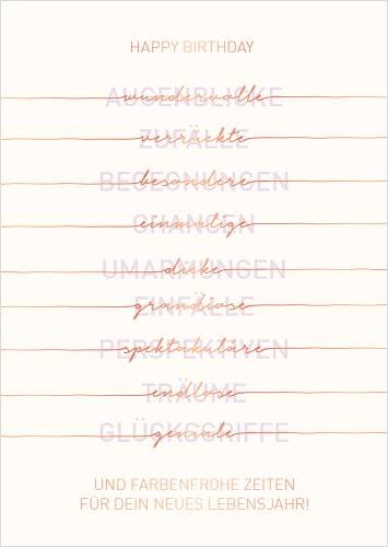 Birthday card: Happy Birthday and colorful times