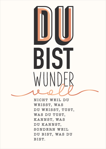Geburtstagskarte: Du bist wundervoll