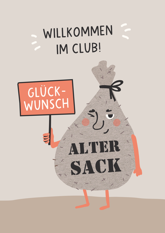 Humorous birthday card: Old fart - welcome to the club!