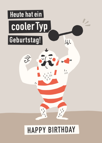 Humorous birthday card: Happy Birthday - Cool guy