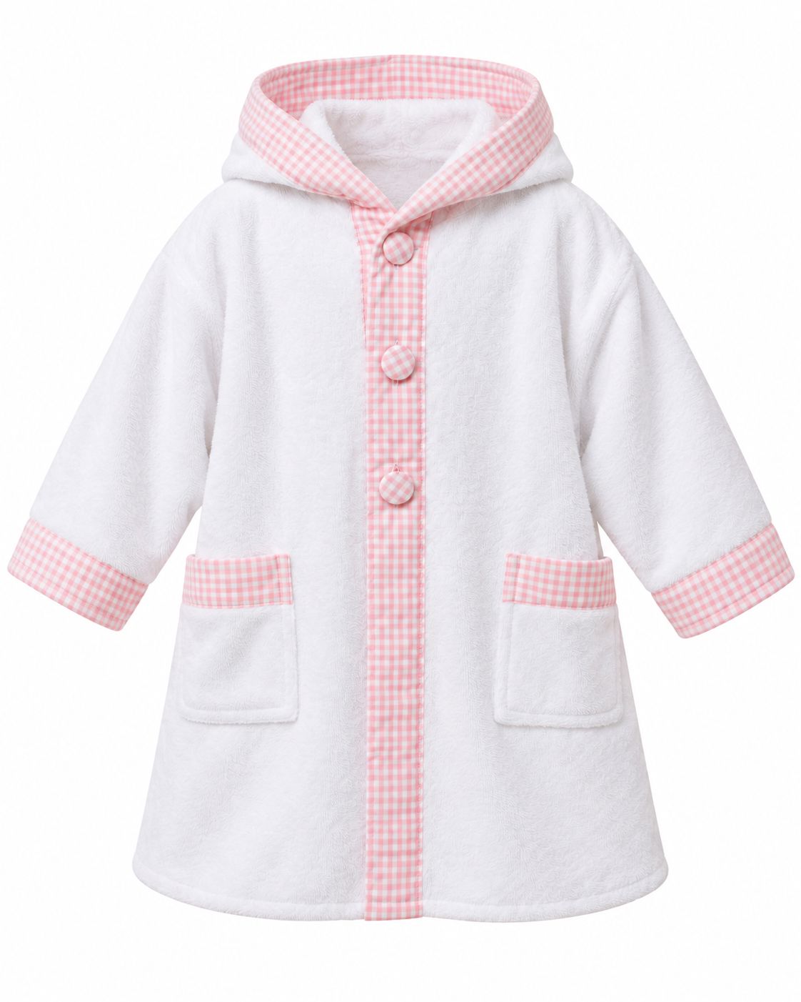 Baby bathrobe "Riegel" made of soft velour – cuddly soft and stylish for your baby.