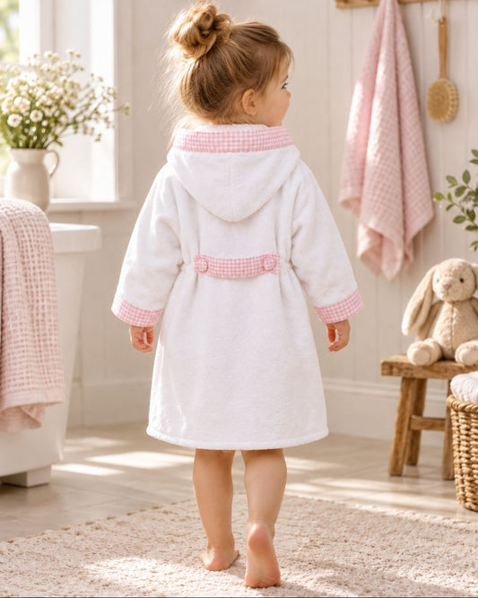 Baby bathrobe "Riegel" made of soft velour – cuddly soft and stylish for your baby.