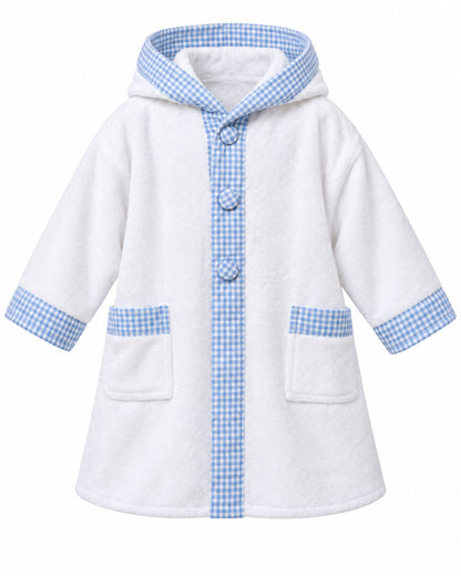 Baby bathrobe "Riegel" made of soft velour – cuddly soft and stylish for your baby.