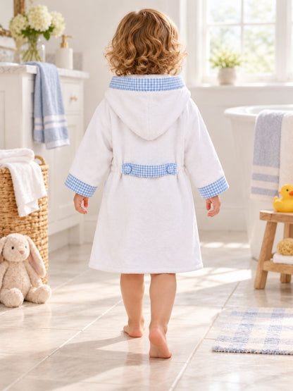 Baby bathrobe "Riegel" made of soft velour – cuddly soft and stylish for your baby.