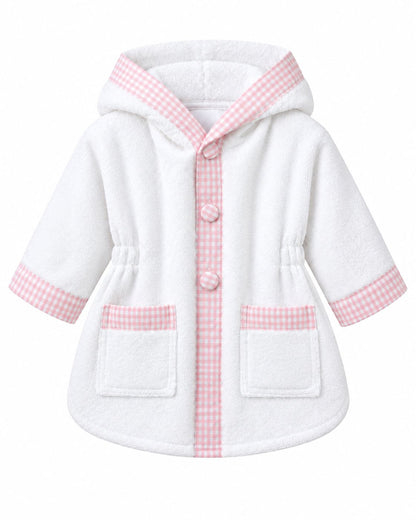 Tavolinchen♥ Baby bathrobe – “Rocking horse” with checked design and hood