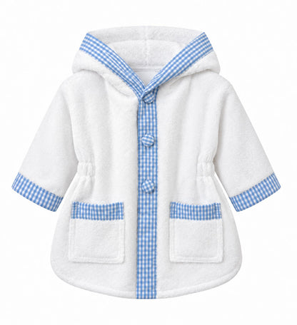Tavolinchen♥ Baby bathrobe – “Rocking horse” with checked design and hood