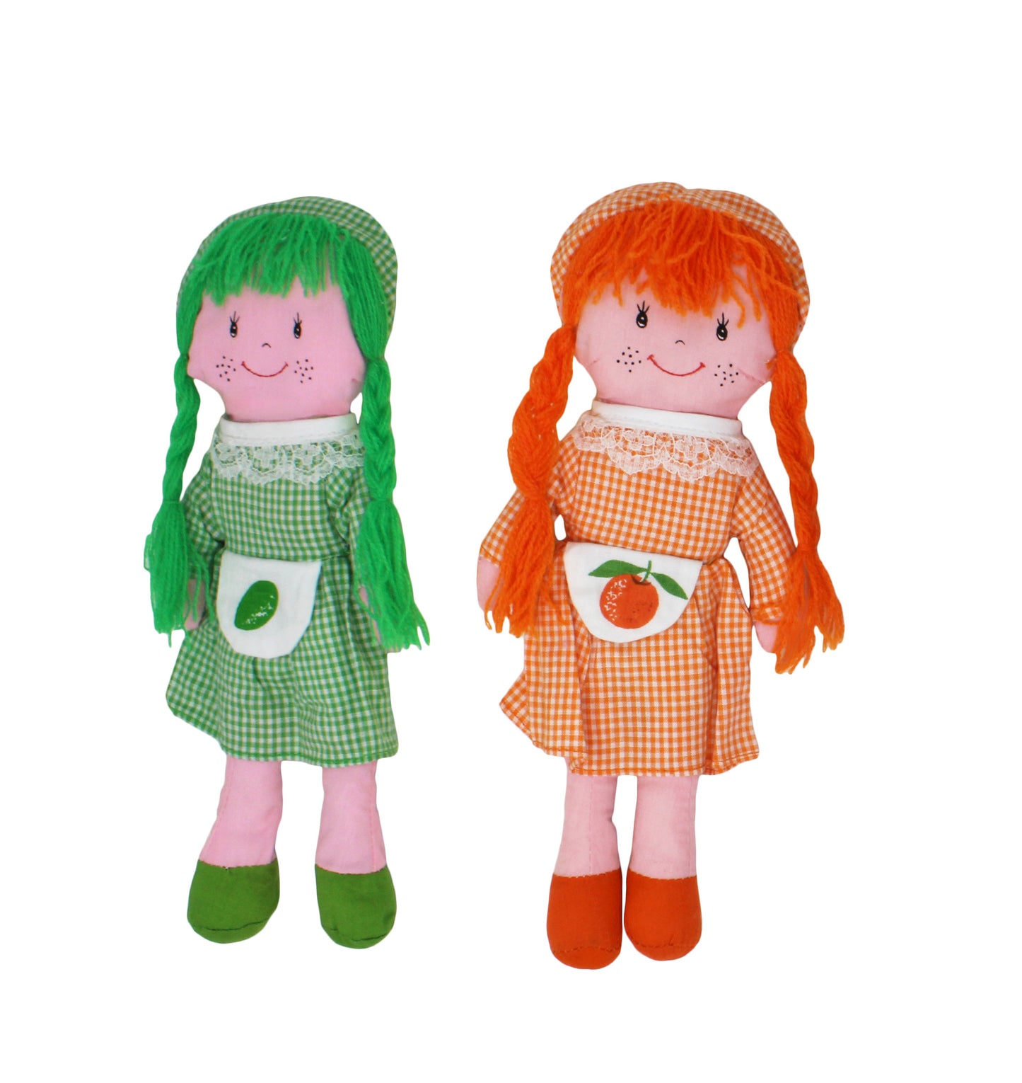 Tavolinchen Stoffpuppen mit langen Zöpfen | farbenfrohes 2er Set