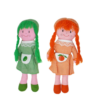 Tavolinchen Stoffpuppen mit langen Zöpfen | farbenfrohes 2er Set