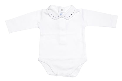 Frilo long-sleeved bodysuit with collar »Swiss Elegance«