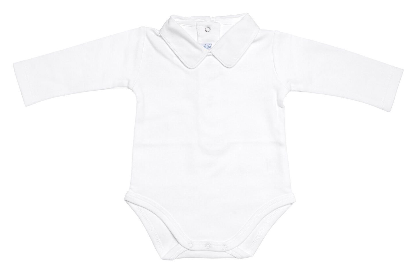 Frilo long-sleeved bodysuit with collar »Swiss White«