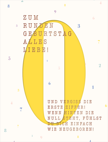 Geburtstagskarte: Zum runden Geburtstag: Wie ein Neuanfang!