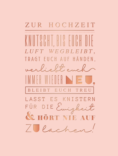 Hochzeitskarte: Poetische Glückwünsche