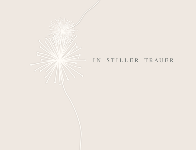 Trauerkarte: In Stiller Trauer