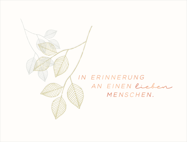 Trauerkarte: In Erinnerung