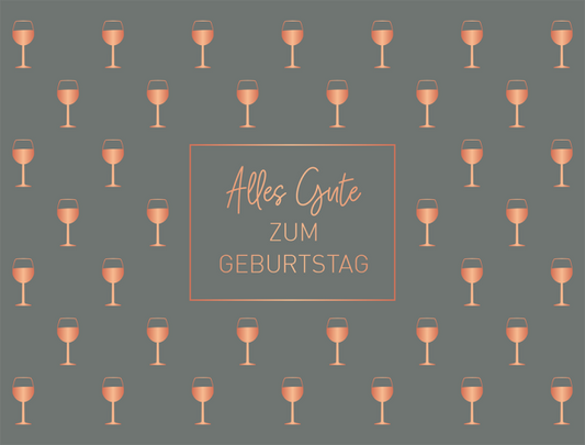 Birthday card: wine glasses