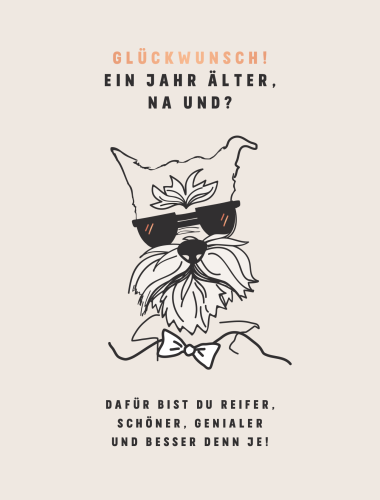 Celebrate in style: humorous birthday card with a cool dog wearing sunglasses