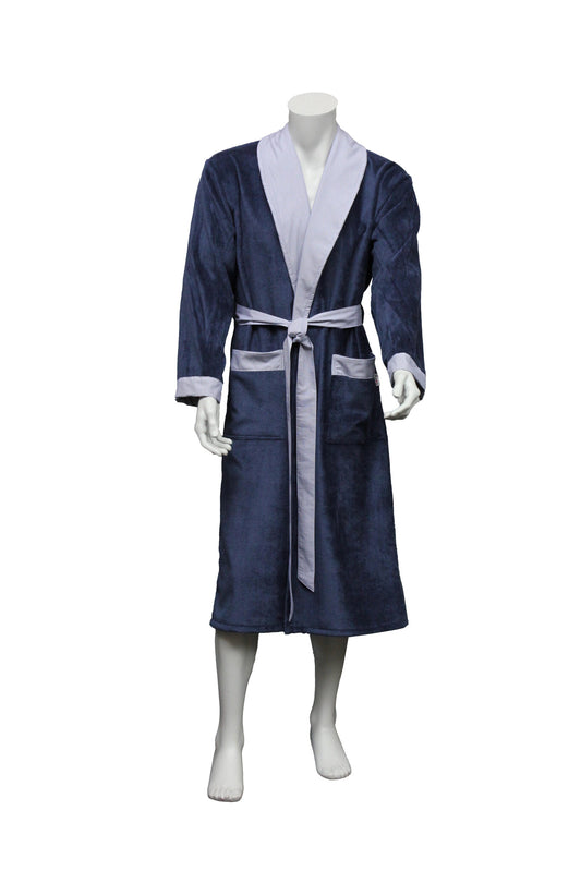 TAVO Elegant men's bathrobe made of soft velour with a classic shawl collar - A luxurious design piece