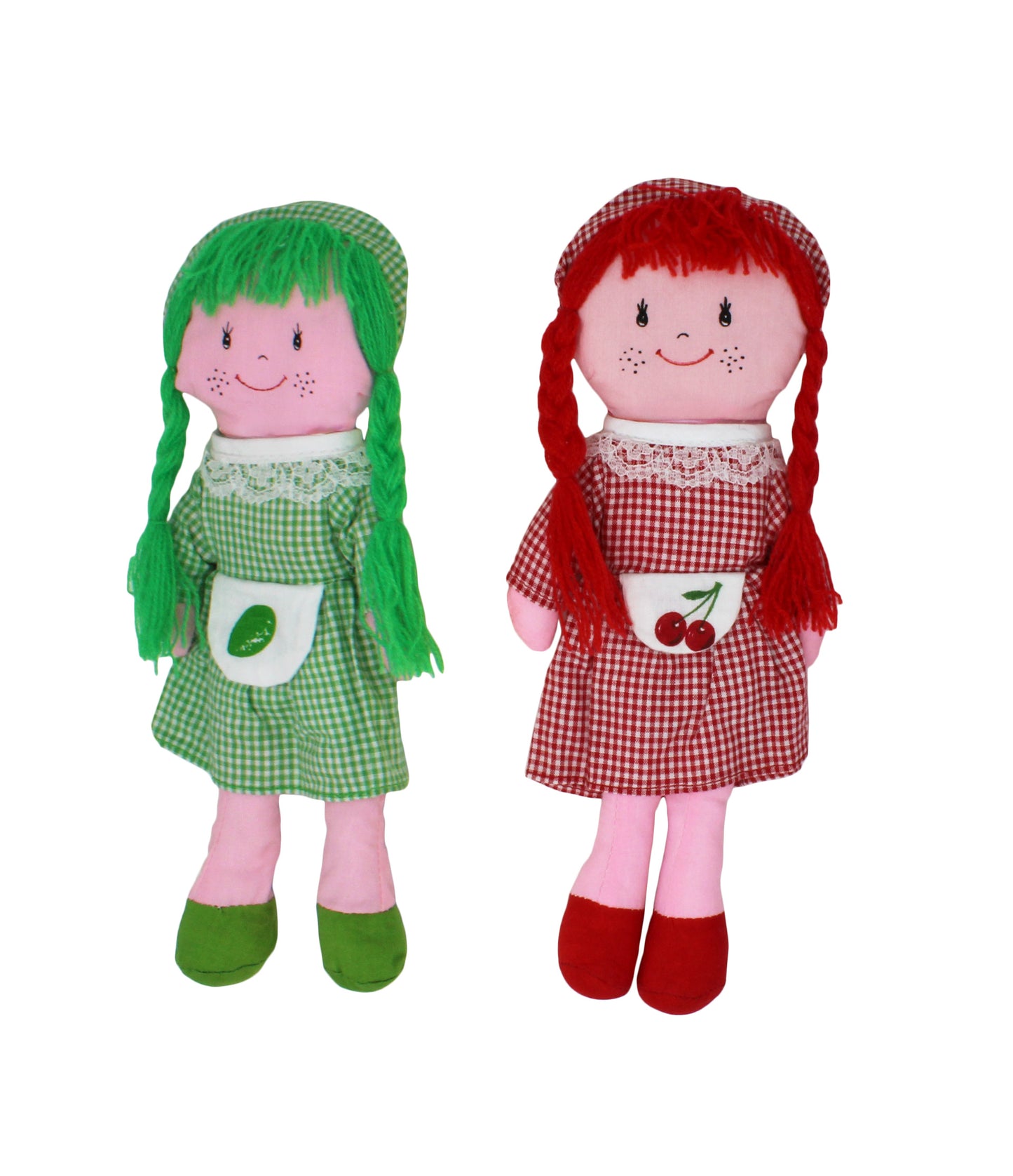 Tavolinchen Stoffpuppen mit langen Zöpfen | farbenfrohes 2er Set