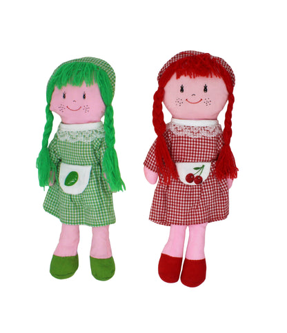 Tavolinchen Stoffpuppen mit langen Zöpfen | farbenfrohes 2er Set