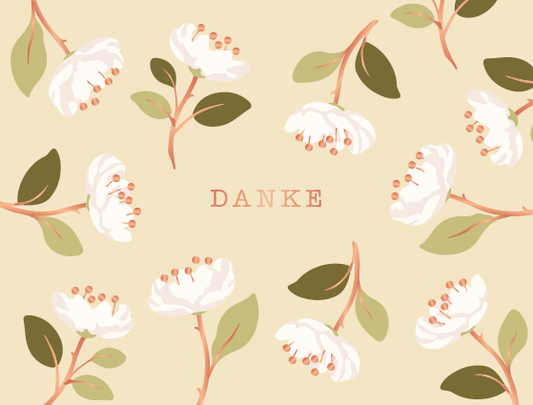 Greeting card: Thank you with flowers