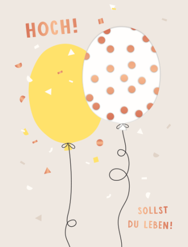 Birthday card balloons: Long may you live