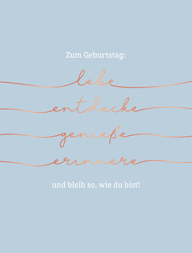 Birthday card: Handwritten birthday greeting - Live, discover, enjoy, remember