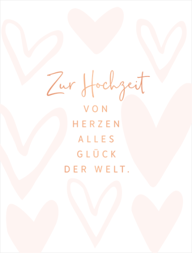 Hochzeitskarte: Von Herzen Alles Glück der Welt