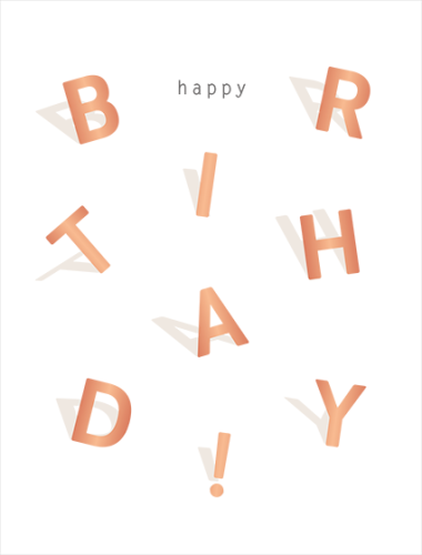 Geburtstagskarte: Happy Birthday - 3D-Schrift