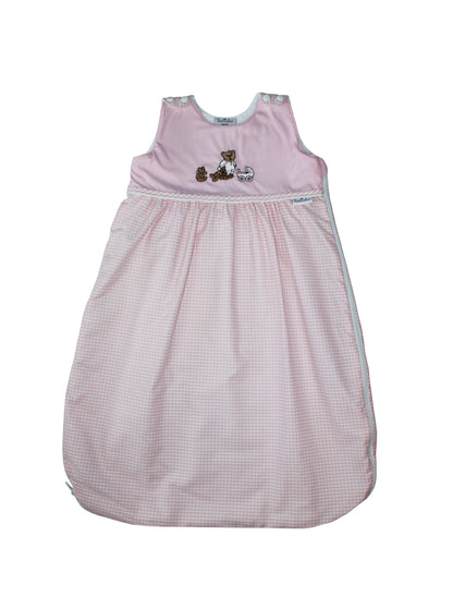 Tavolinchen terry cloth sleeping bag “Bear Trip” – baby sleeping bag with cute bear embroidery and classic check pattern