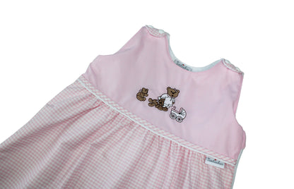 Tavolinchen terry cloth sleeping bag “Bear Trip” – baby sleeping bag with cute bear embroidery and classic check pattern