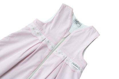 Terry cloth sleeping bag “Boluda Stripes” with delicate border – pink or light blue, soft &amp; breathable