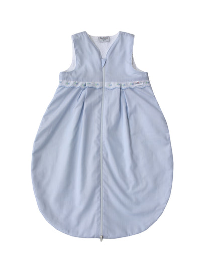 Flannel sleeping bag “Boluda Stripes” with delicate border – striped baby sleeping bag made of cotton flannel in pink or light blue