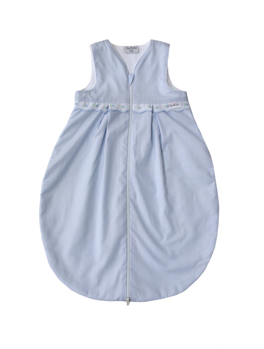 Flannel sleeping bag “Boluda Stripes” with delicate border – striped baby sleeping bag made of cotton flannel in pink or light blue