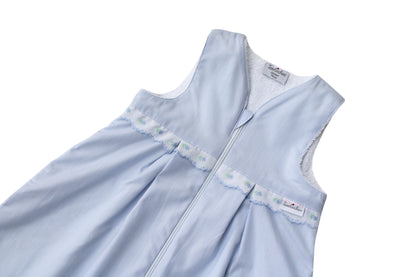 Terry cloth sleeping bag “Boluda Stripes” with delicate border – pink or light blue, soft &amp; breathable