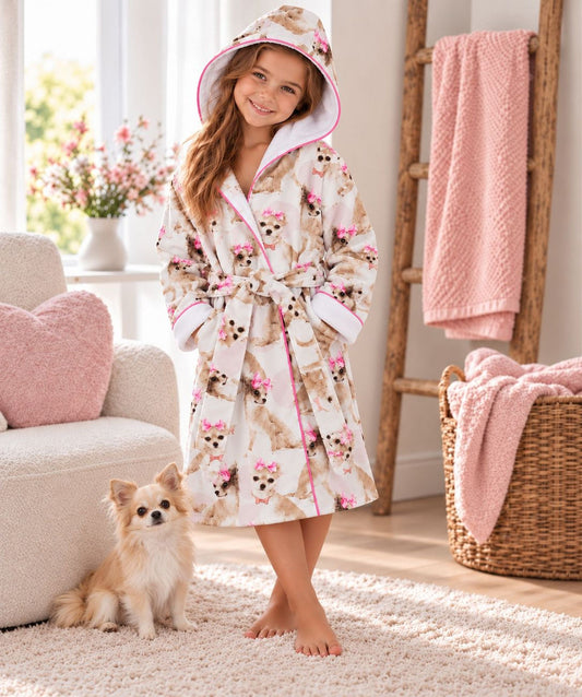 Double-face bathrobe »PinkyBell« with hood