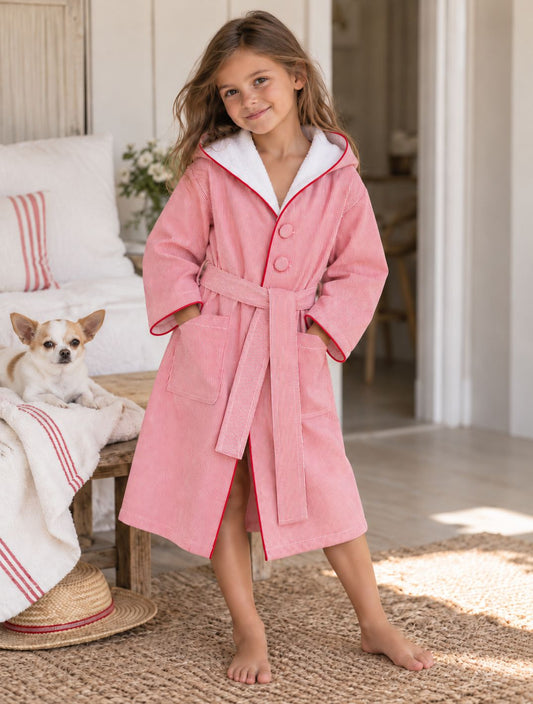 Double-face bathrobe »Boluda Stripes« with hood