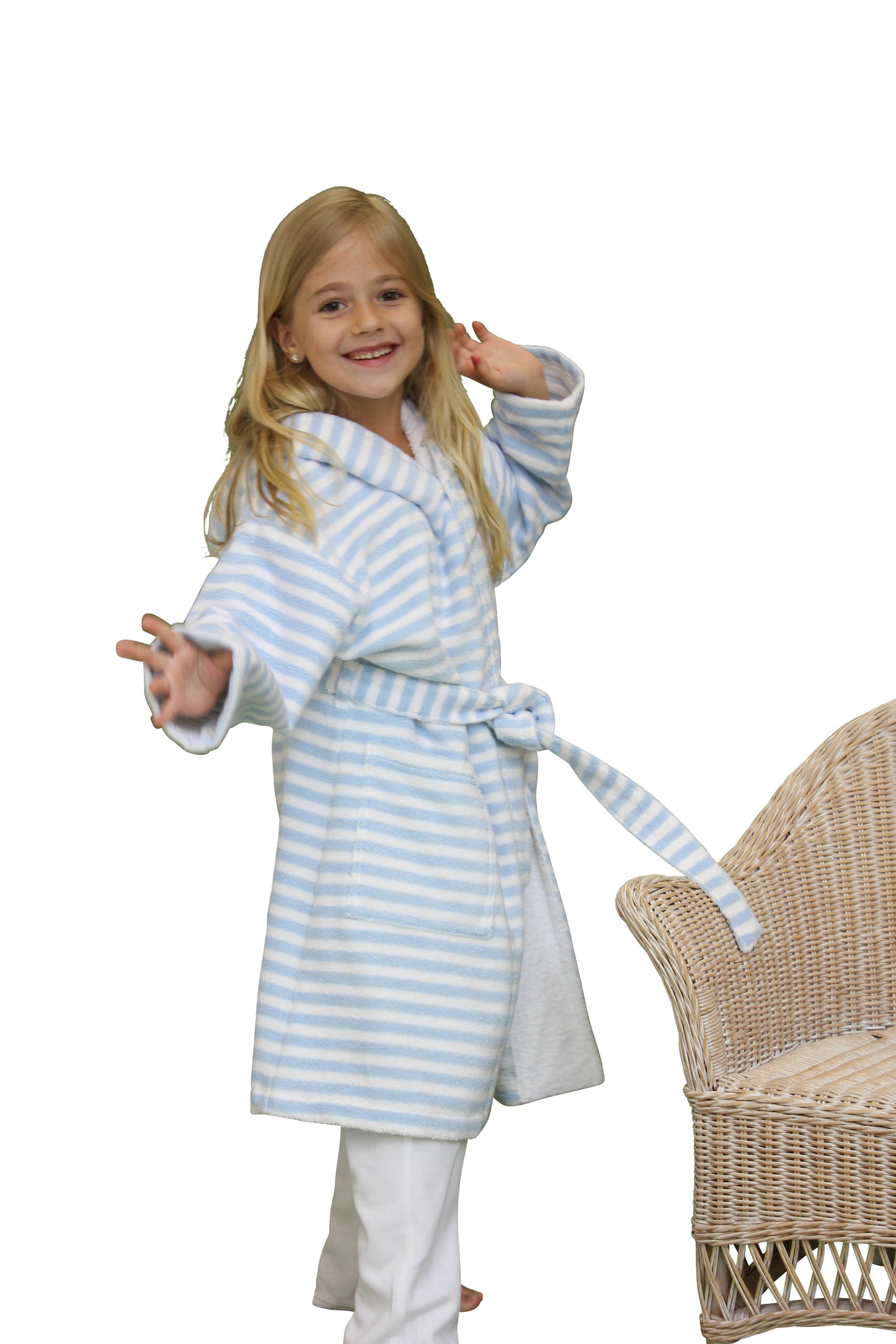 The classic striped terry bathrobe with hood from TAVO
